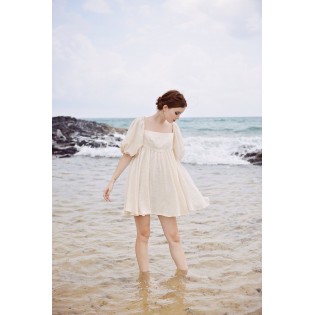 Summer Backless Linen Short Dress