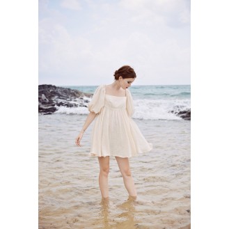 Summer Backless Linen Short Dress
