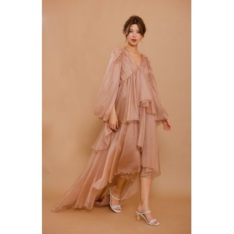 Pink Multi-Layered Maxi Dress