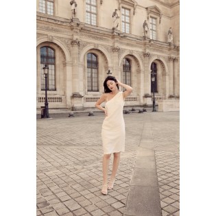 White Linen Tunic Sleeveless Dress