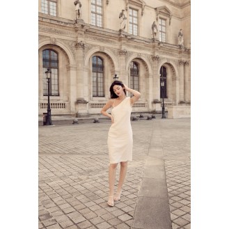 White Linen Tunic Sleeveless Dress