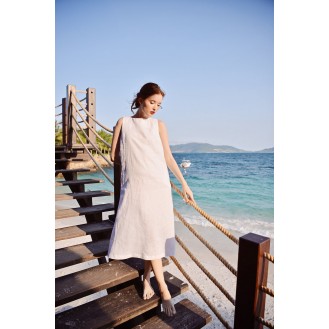 White Linen Shift Dress