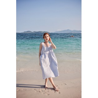 Blue backless maxi dress