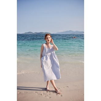 Blue backless maxi dress