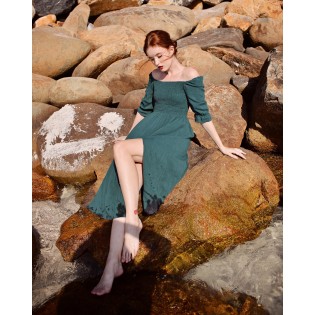 Women's Slit Linen Dress