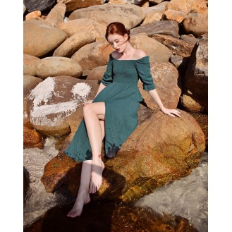 Women's Slit Linen Dress