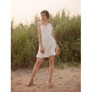Women's ruffled cotton dress